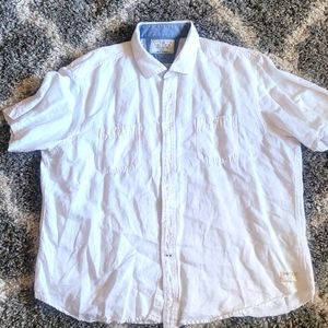 Short sleeve Nautical white linen shirt